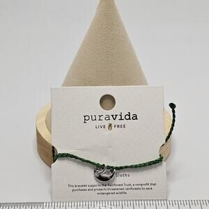 NEW Pura Vida Sloths Silver Breaded Green Bracelet (10BRCH1011)